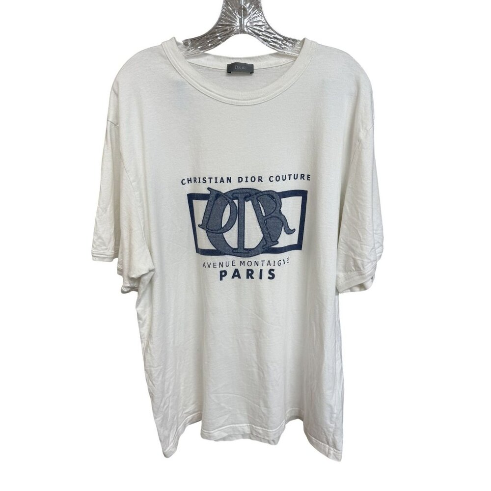 Christian Dior Couture Paris White T-Shirt X3L 100% Cotton